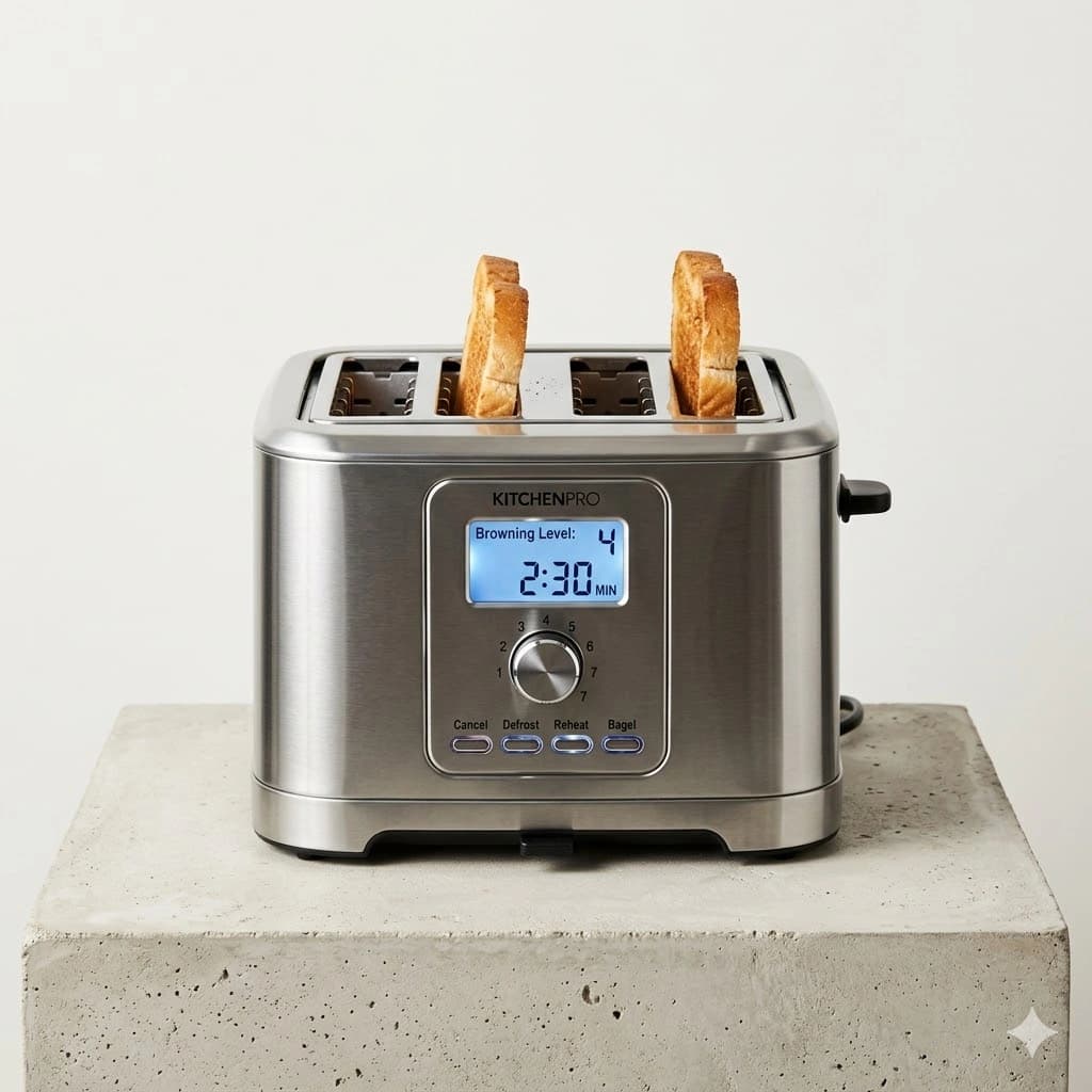 2-Slice Stainless Steel Smart Bread Toaster